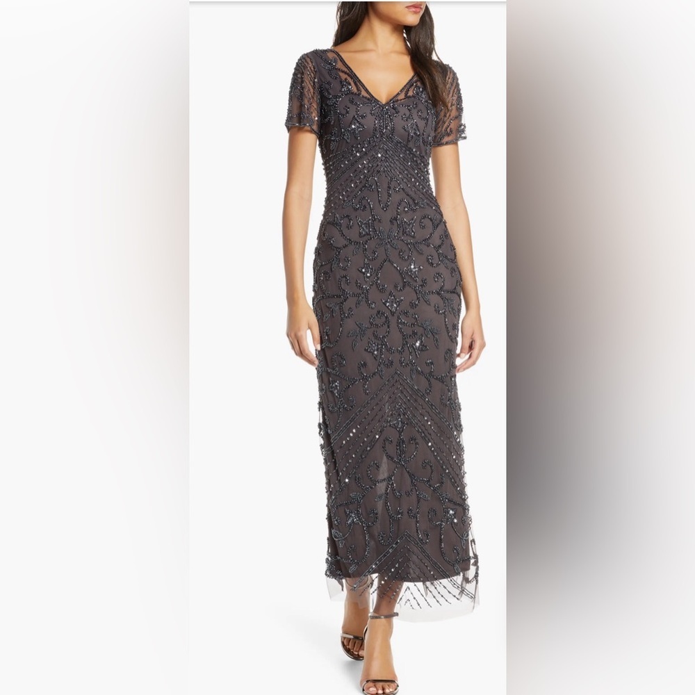 Pisarro Nights Silver Illusion Dress